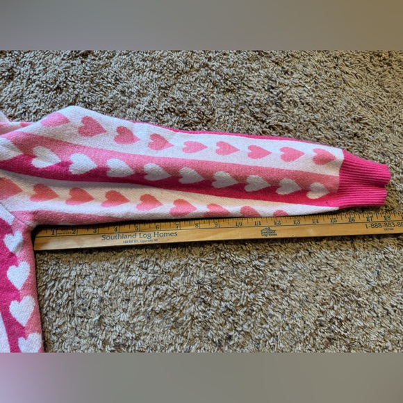 Chérie Colette Pink Heart Sweater Mock Neck Pullover Size L - Picture 6 of 6